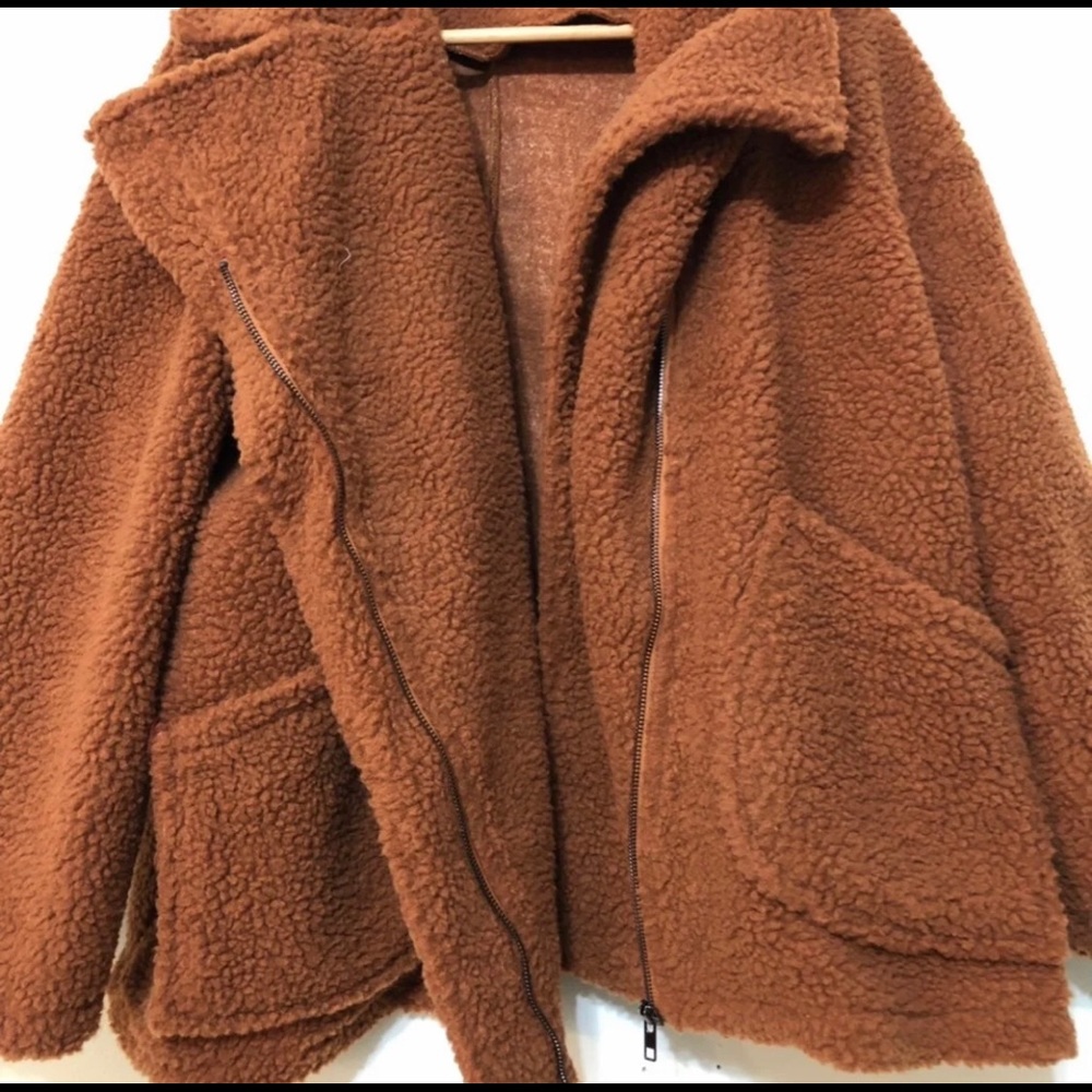 Fashion nova curve bear teddy jacket